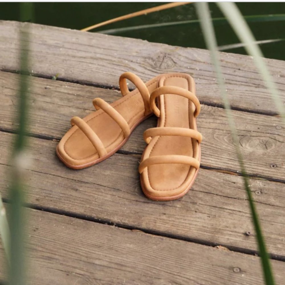 Christy Dawn Monroe Sandal in Walnut Leather